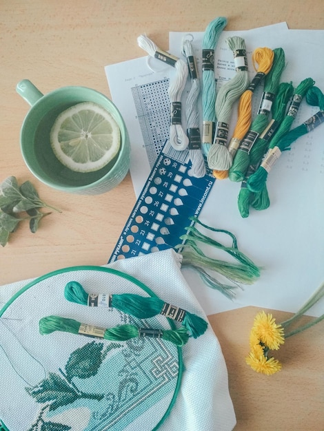 układ przykładowych produktów do haftu